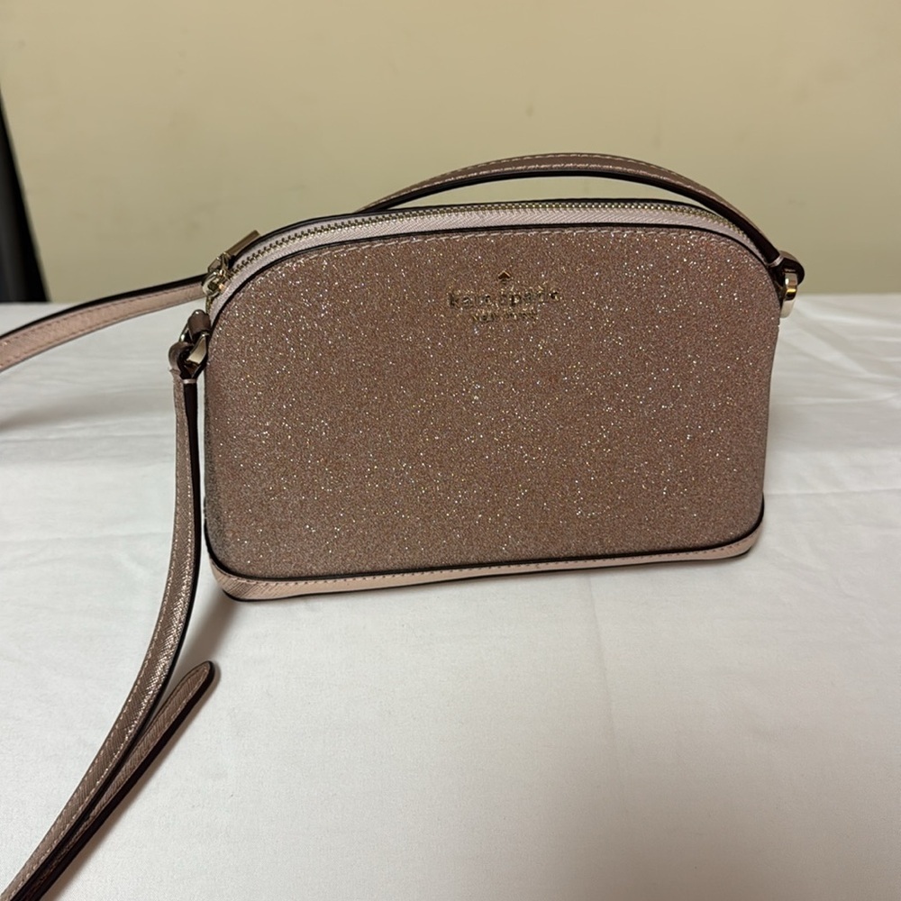 Kate Spade Glitter Crossbody Bag in Rose Gold